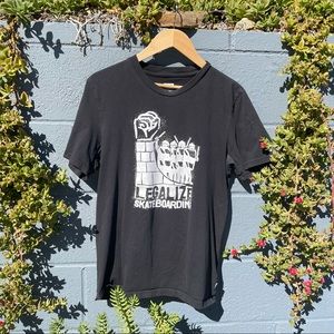 Black medium adidas t-Shirt with Legalize Skateboarding white print